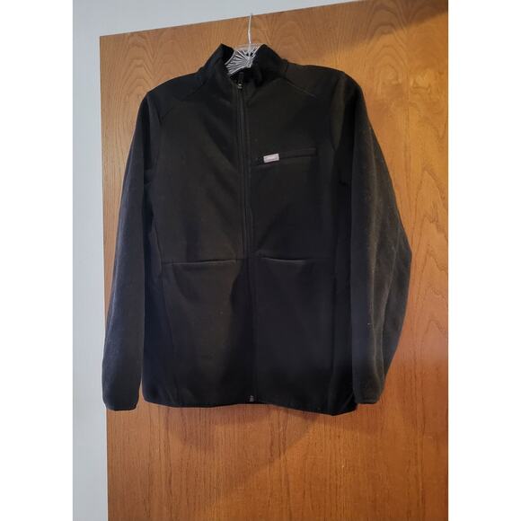 Figs Primaloft Black Fleece Zip Scrub Jacket GUC Medium Healthcare Nurse Doctor - Picture 1 of 5